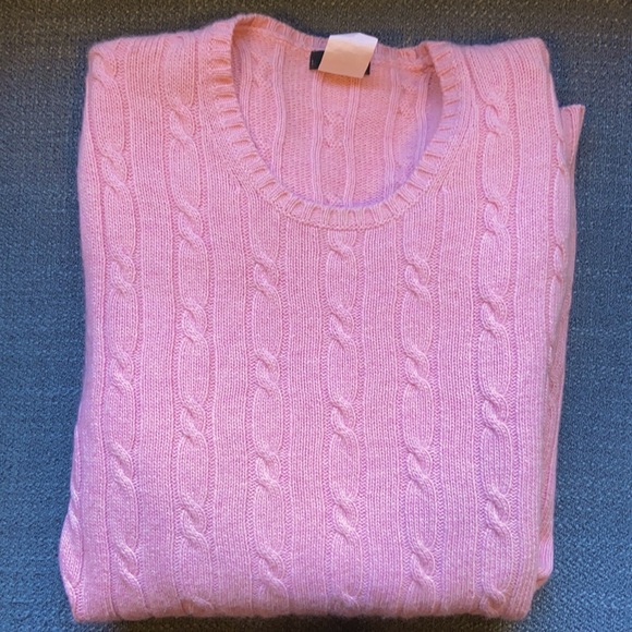 J. Crew Sweaters J Crew Cable Knit Baby Pink Sweater Poshmark